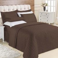 Kit Cobre Leito Colcha Veneza Queen 3 Peças Hipercal 180 Fios - Marrom - 1