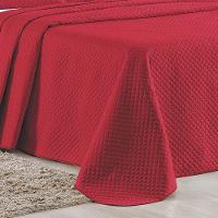 Kit Cobre Leito Colcha Ideale Queen 3 Peças Matelado Geométrico - Vermelho - 100% Poliéster - 3