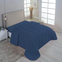 Edredom Minimal Queen Super Macio Malha 100% Algodão 01 Peça - Azul Marinho - 1