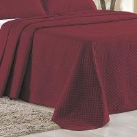 Kit Cobre Leito Colcha Ideale Queen 3 Peças Matelado Geométrico - Vinho - 100% Poliéster - 3