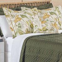 Kit Cobre Leito Colcha Forest Queen 3 Peças Percal 150 Fios 100% Algodão - Verde Musgo Floral - 2