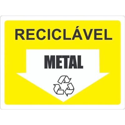 Placa De Sinalização Acesso 15x20cm Reciclável Metal
