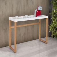 Aparador Buffet Slim Para Sala Cozinha Pés Madeira Tampo MDF Off White - 1