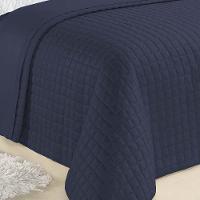 Kit Cobre Leito Colcha Veneza King 3 Peças Hipercal 180 Fios - Azul Marinho - 2