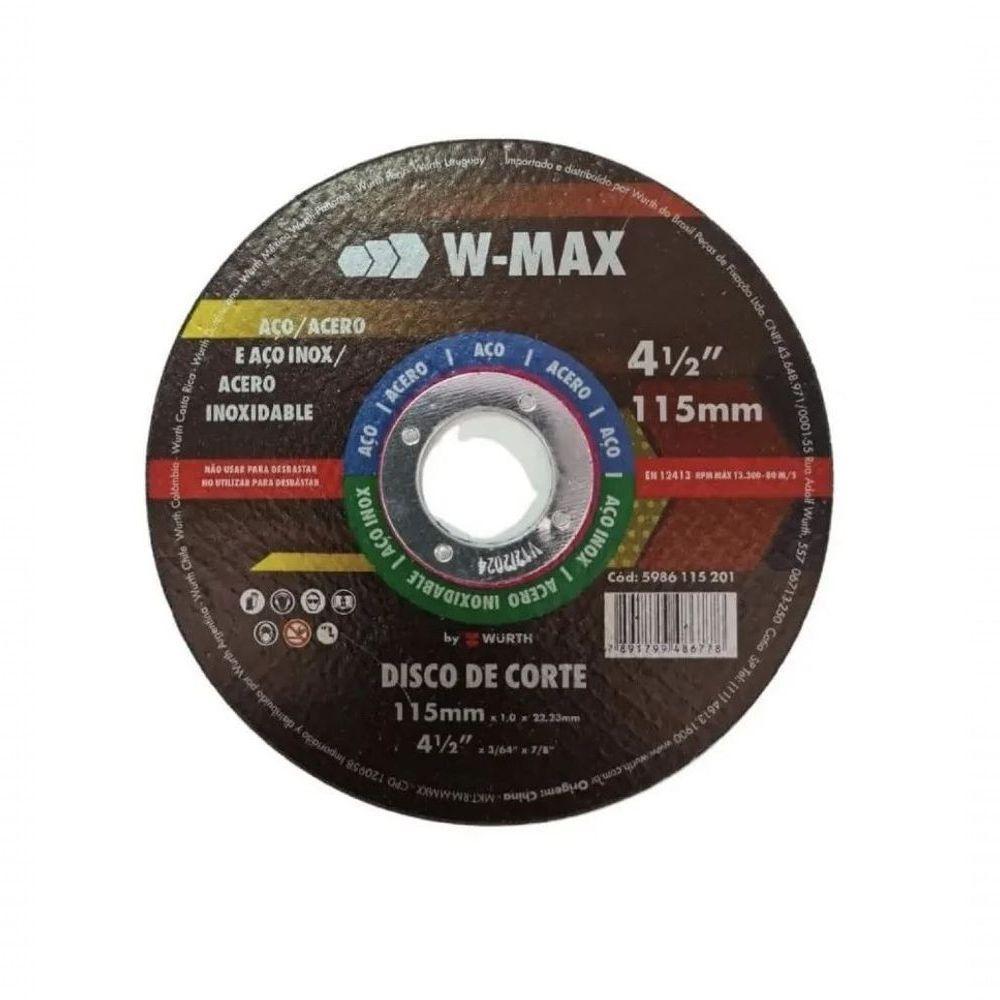 Disco De Corte Inox W-max Wurth 4.1/2-115mm - 1