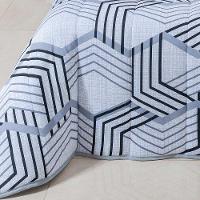 Edredom King Luar Super Macio Malha 100% Algodão Dupla Face 01 Peça - Cinza Geométrico - 4