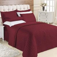 Kit Cobre Leito Colcha Veneza King 3 Peças Hipercal 180 Fios - Vinho - 1