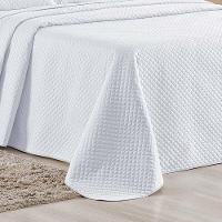 Kit Cobre Leito Colcha Ideale Queen 3 Peças Matelado Geométrico - Branco - 100% Poliéster - 3