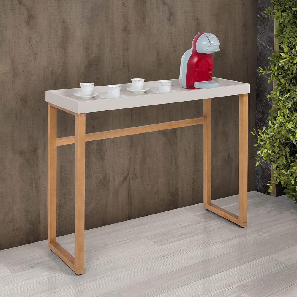 Aparador Cantinho Do Café Slim Com Bandeja Off White - 1