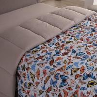 Edredom King Luar Super Macio Malha 100% Algodão Dupla Face 01 Peça - Bege Borboleta - 2