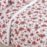 Kit Edredom Supreme Queen 5 Peças 100% Algodão 200 Fios Estampado - Rosas Vermelha - 2