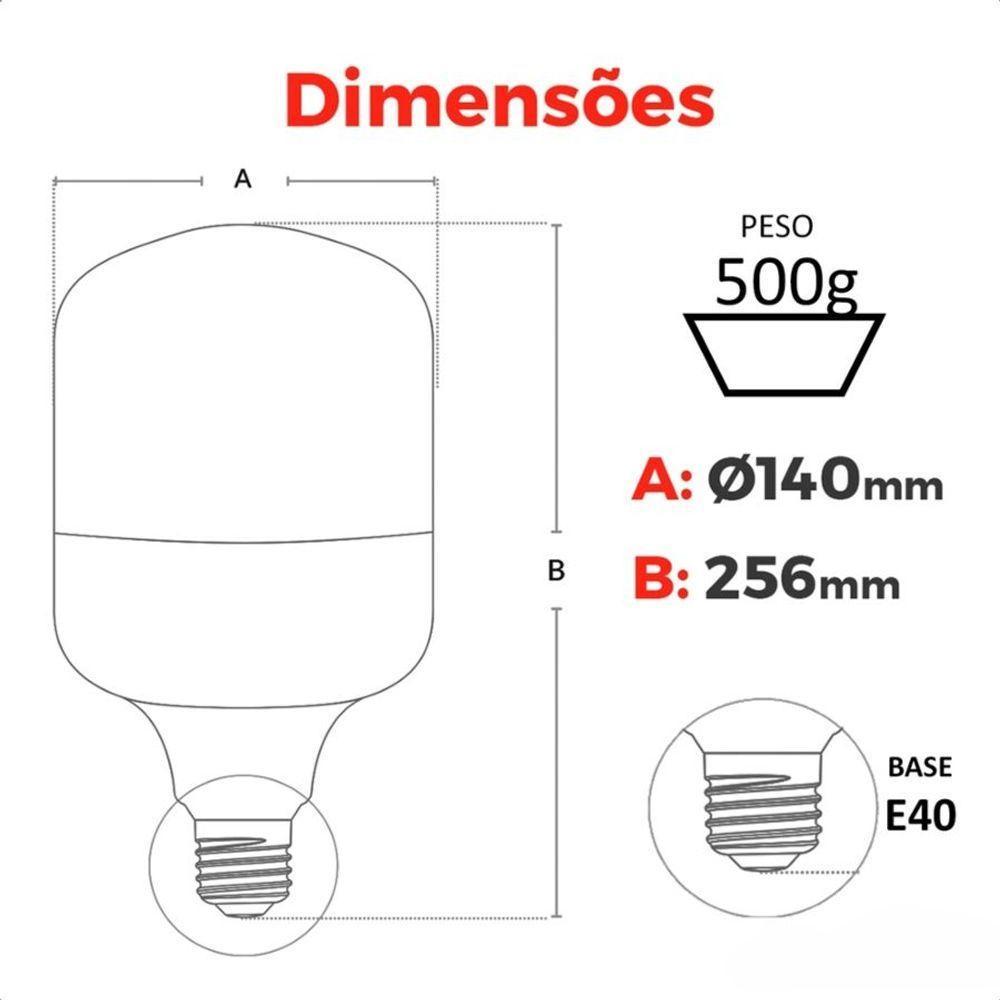 Lâmpada Bulbo Led Alta Potência Avant E40 - 150w - 6500k Luz Branca - 4