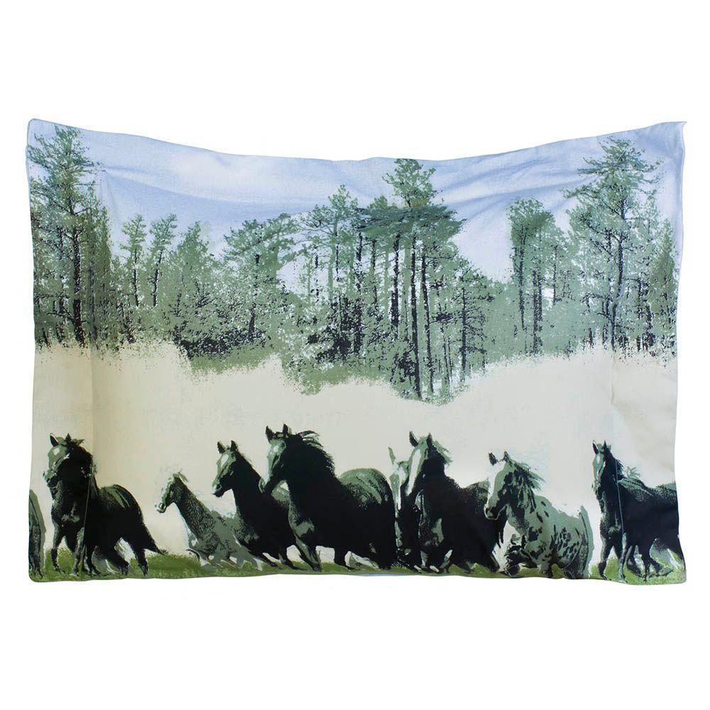 Kit Cobre Leito Colcha Encatare Queen 3 Peças Percal 200 Fios 100% Algodão - Texas Cavalo - 3