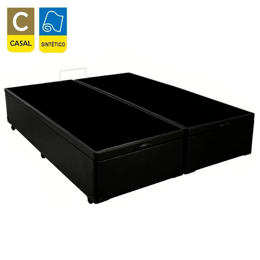 Cama Box Baú Casal Bipartido Sintético Sereneprime Preto 138x188x44 - 4