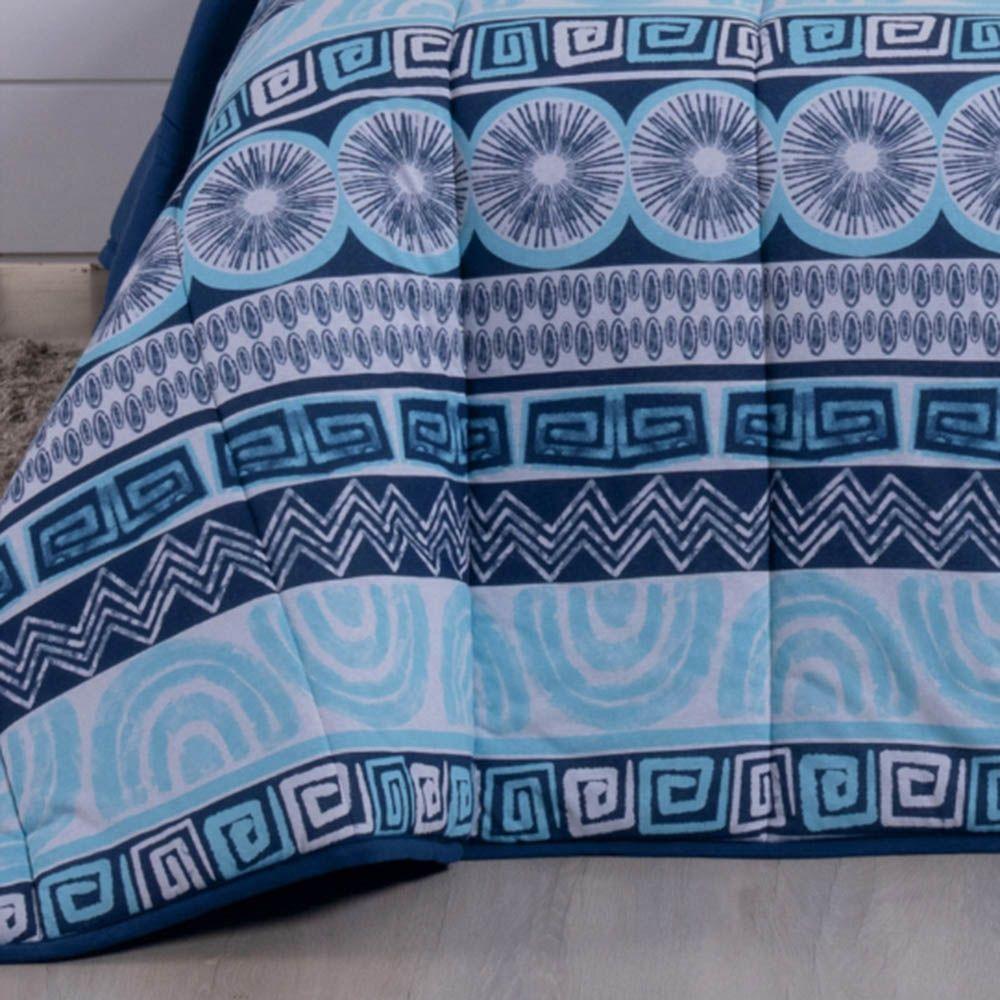 Edredom King Luar Super Macio Malha 100% Algodão Dupla Face 01 Peça - Azul Marinho - 3