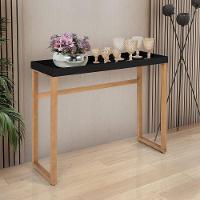 Aparador Buffet Slim Para Sala Cozinha Pés Madeira Tampo MDF Preto - 3