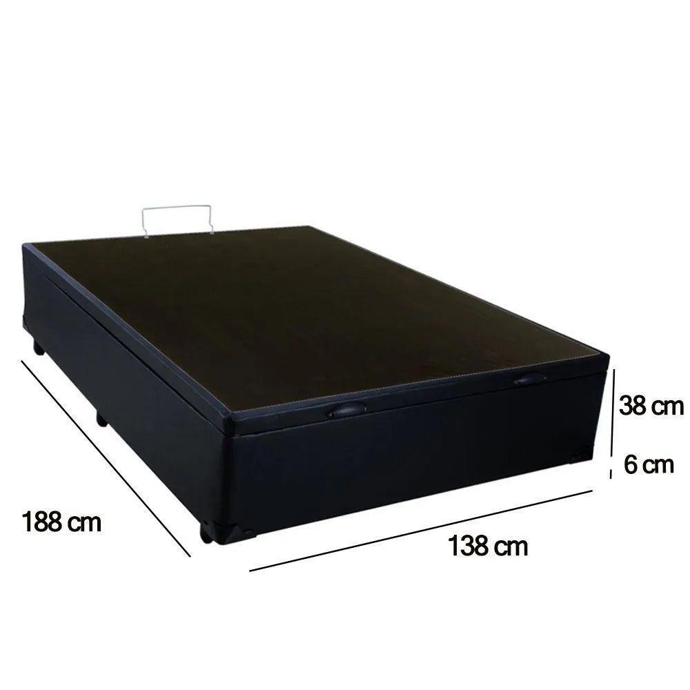 Cama Box Baú Casal Sintético Sereneprime Preto 138x188x44 - 4
