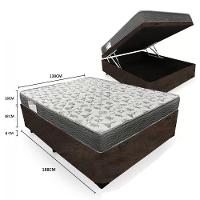 Cama Box Baú Casal Suede + Colchão De Espuma D33 Sereneprime 138cm Marrom - 7