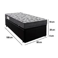 Cama Box Baú Solteiro Sintético + Colchão De Espuma D33 Sereneprime 88cm Preto - 3
