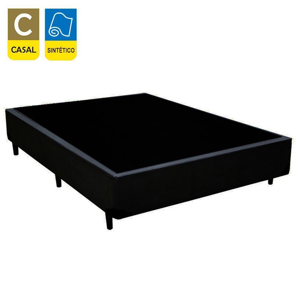 Cama Box Casal Sintético + Colchão De Espuma D33 Sereneprime 138cm Preto - 2