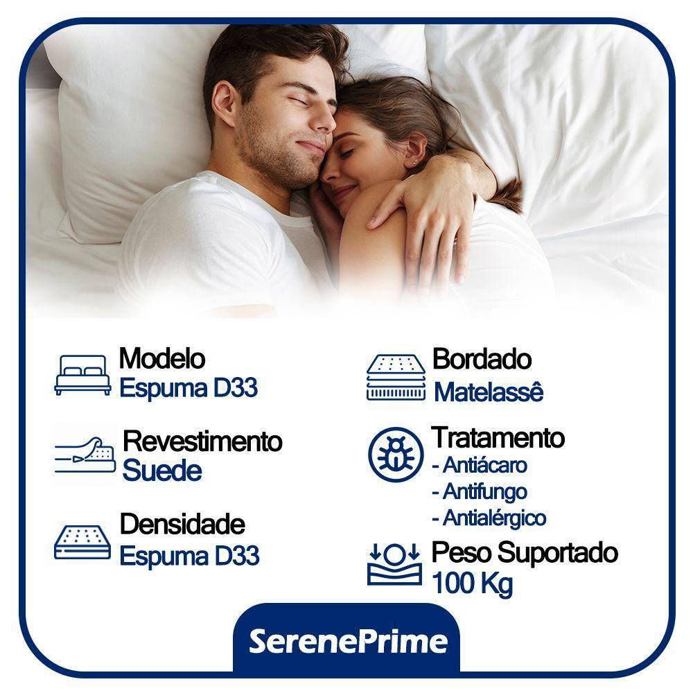 Cama Box Casal Sintético + Colchão De Espuma D33 Sereneprime 138cm Preto - 3