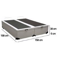 Cama Box Baú Queen Bipartido Sintético Sereneprime Branco 158x198x44 - 3