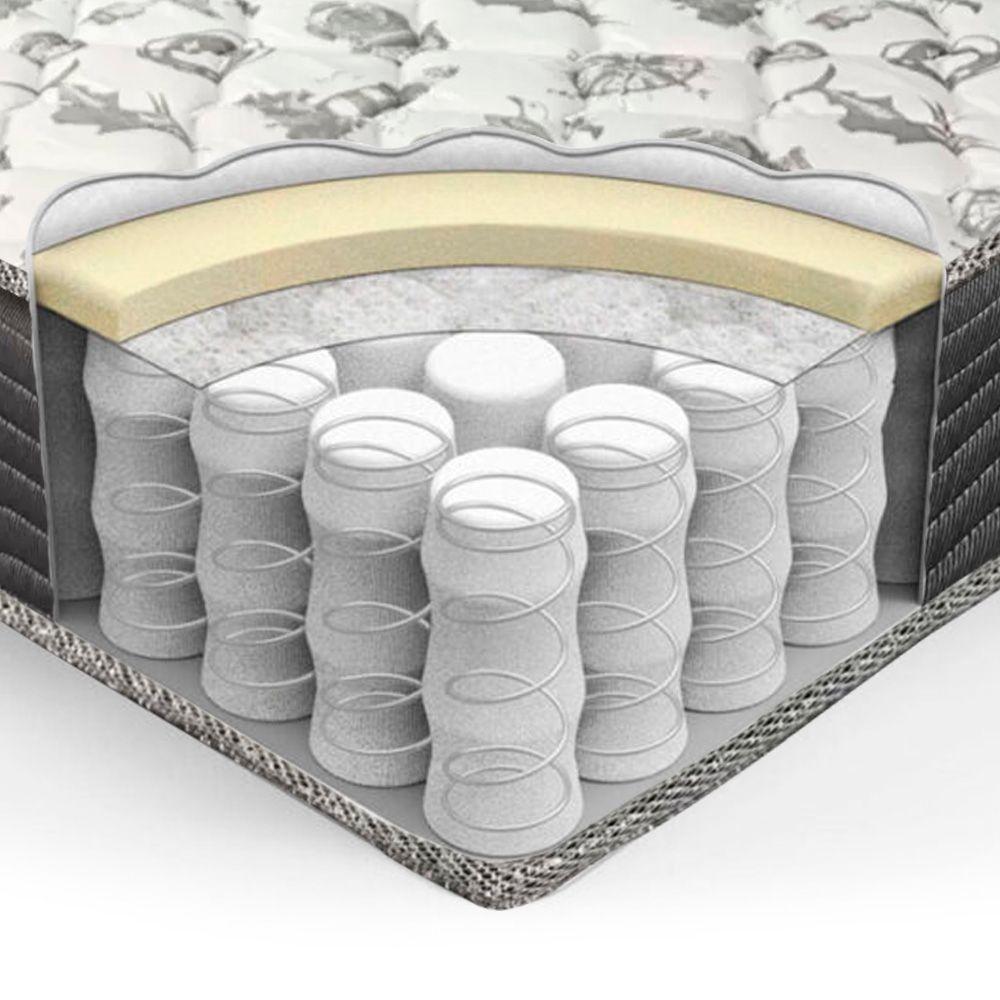 Cama Box Baú Casal Suede + Colchão De Molas Ensacadas Sereneprime 138x188x62cm Marrom - 4