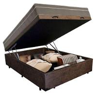 Cama Box Baú Casal Suede + Colchão Sereneprime Molas Ensacadas 138x188x69 Marrom - 5