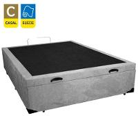 Cama Box Baú Casal Suede + Colchão De Espuma D33 - Sereneprime - 138cm Cinza - 2