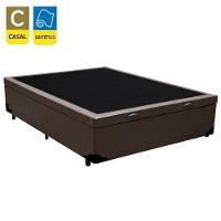 Cama Box Baú Casal Sintético + Colchão De Espuma D33 - Sereneprime - 138cm Marrom - 2