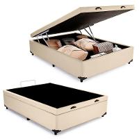Cama Box Baú Casal Sintético + Colchão De Espuma D33 - Sereneprime - 138cm Cor:bege - 5