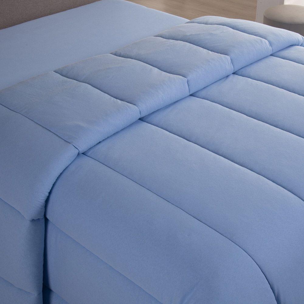 Edredom Minimal Queen Super Macio Malha 100% Algodão 01 Peça - Azul - 2