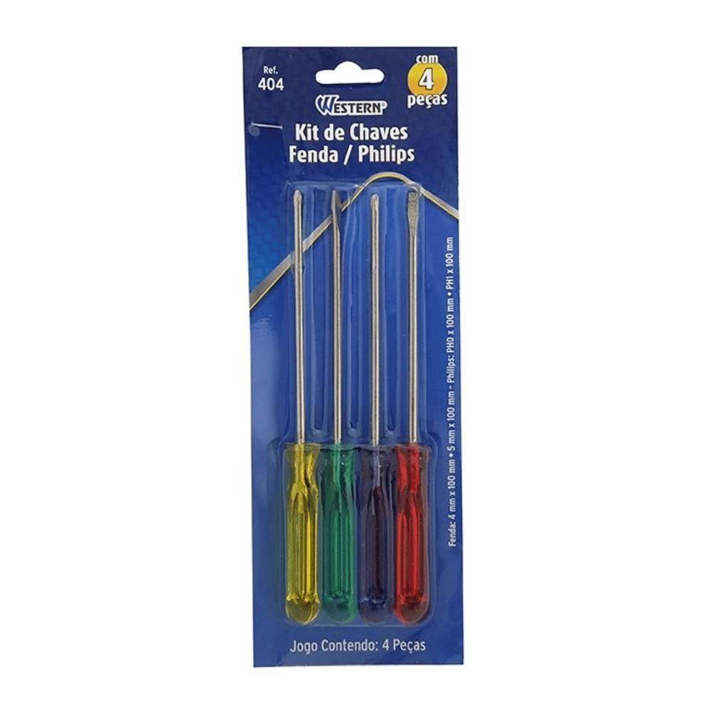 Jogo De Chaves De Fenda E Philips Western Com 4 Pecas - 2