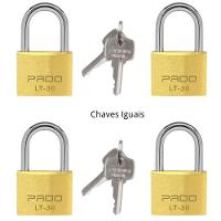 Kit 4 Cadeados Pado Com Chaves Iguais 30mm - 1