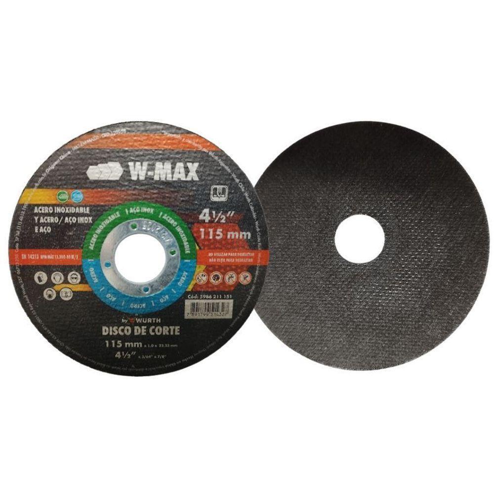 Disco De Corte Aço Inox W-max Wurth - 4.1/2" (115mm) - 1