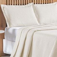 Kit Cobre Leito Colcha Ideale Queen 3 Peças Matelado Geométrico - Palha - 100% Poliéster - 2