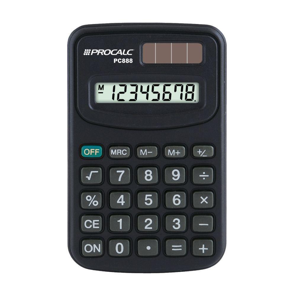 Calculadora Pessoal Procalc Pc888 8 Digitos Preta - 1