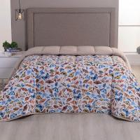 Edredom Queen Luar Super Macio Malha 100% Algodão Dupla Face 01 Peça - Bege Borboleta - 1