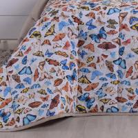 Edredom Queen Luar Super Macio Malha 100% Algodão Dupla Face 01 Peça - Bege Borboleta - 3