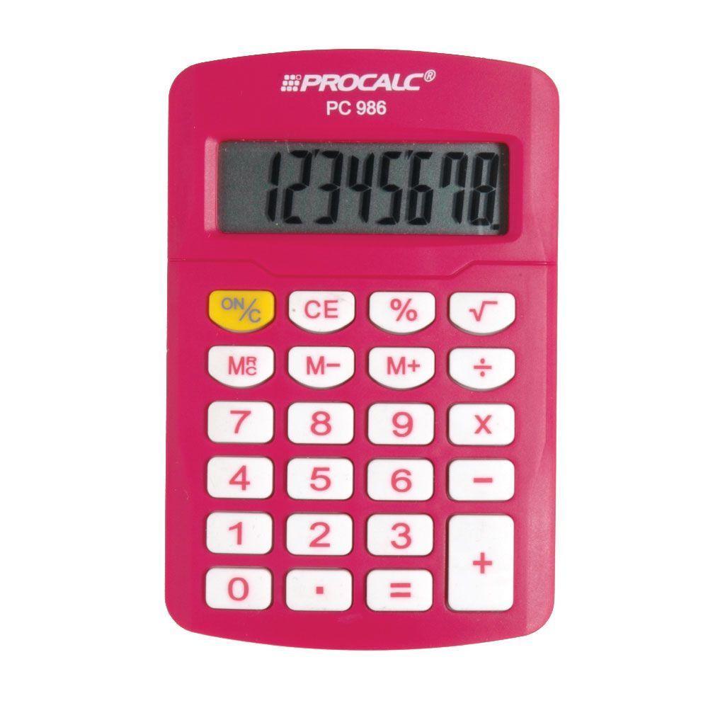 Calculadora Pessoal Procalc Pc986-p 8 Digitos Pink - 1