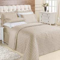 Kit Cobre Leito Colcha Veneza Queen 3 Peças Hipercal 180 Fios - Cáqui - 1