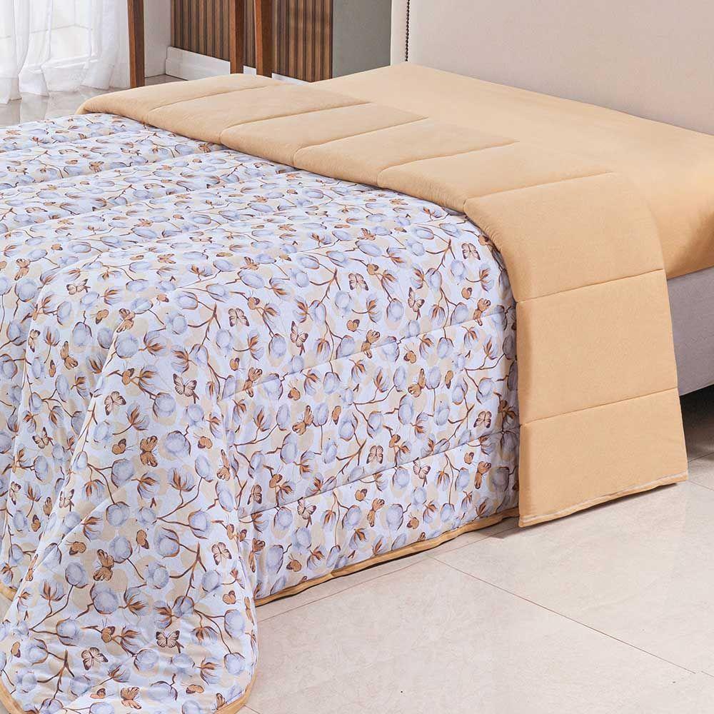 Edredom King Luar Super Macio Malha 100% Algodão Dupla Face 01 Peça - Algodão Mostarda - 3