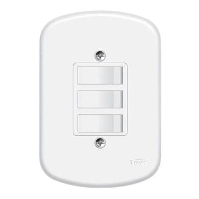 Conjunto Fame Blanc - Interruptor Triplo Simples 10a