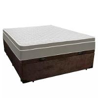 Cama Box Baú Casal Suede + Colchão Sereneprime Molas Ensacadas 138x188x69 Marrom - 6