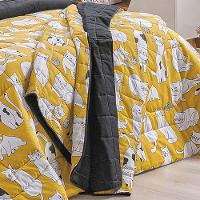 Kit Cobre Leito Colcha Gatos Queen 3 Peças Estampado Percal 200 Fios 100% Algodão - 2