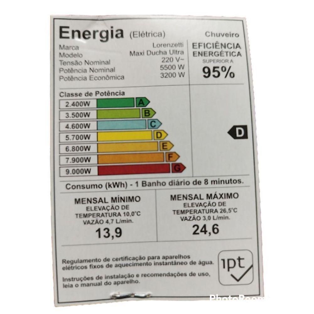 Chuveiro Maxi Ducha Ultra Lorenzetti 220v~5500w - 4