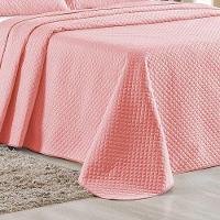 Kit Cobre Leito Colcha Ideale Queen 3 Peças Matelado Geométrico - Salmão - 100% Poliéster - 3