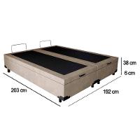 Cama Box Baú King Bipartido Suede Sereneprime Bege 192x203x44 - 3