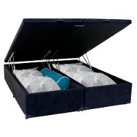 Cama Box Baú Casal Bipartido Suede Sereneprime Preto 138x188x44 - 2