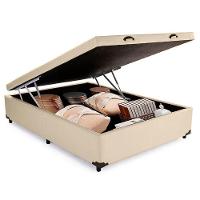 Cama Box Baú Casal Sintético Sereneprime Bege 138x188x44